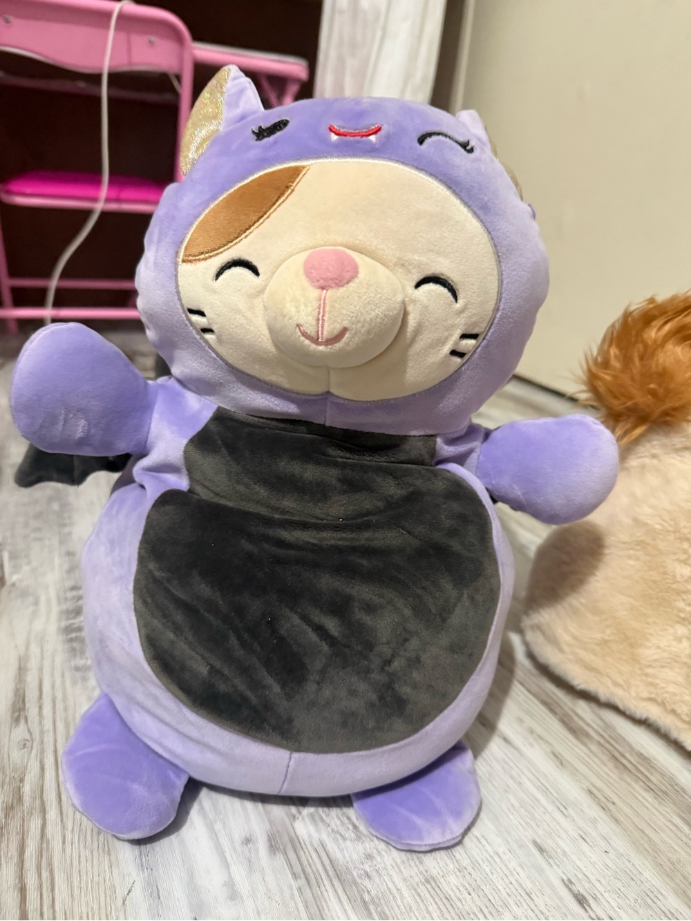 Purple Plush Cat Costume Stuffed Animal squish mallow